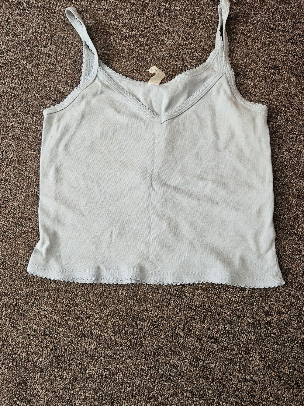 Women’s Lace-Trim Tank Top in Light Blue